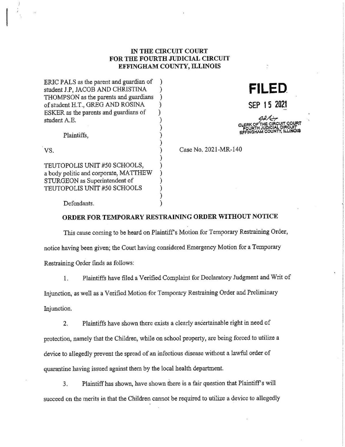 UPDATE Order allows 3 to attend Unit 50 without masks Coronavirus