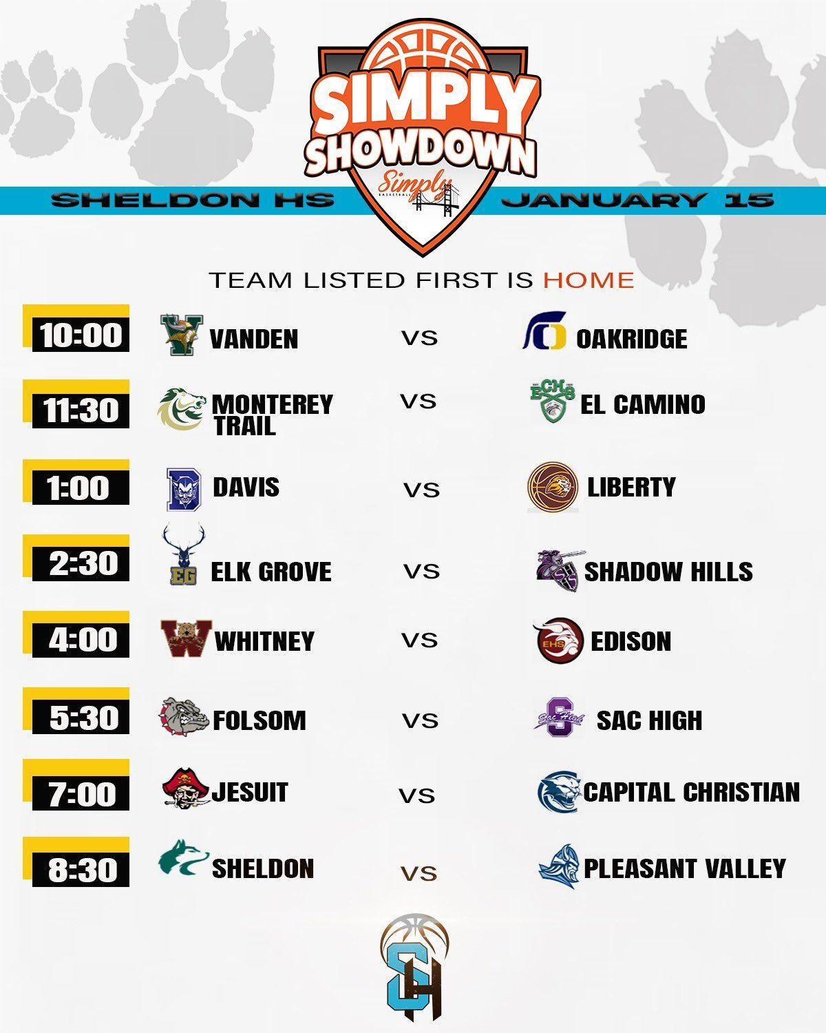 Simply Showdown Tournament Schedule