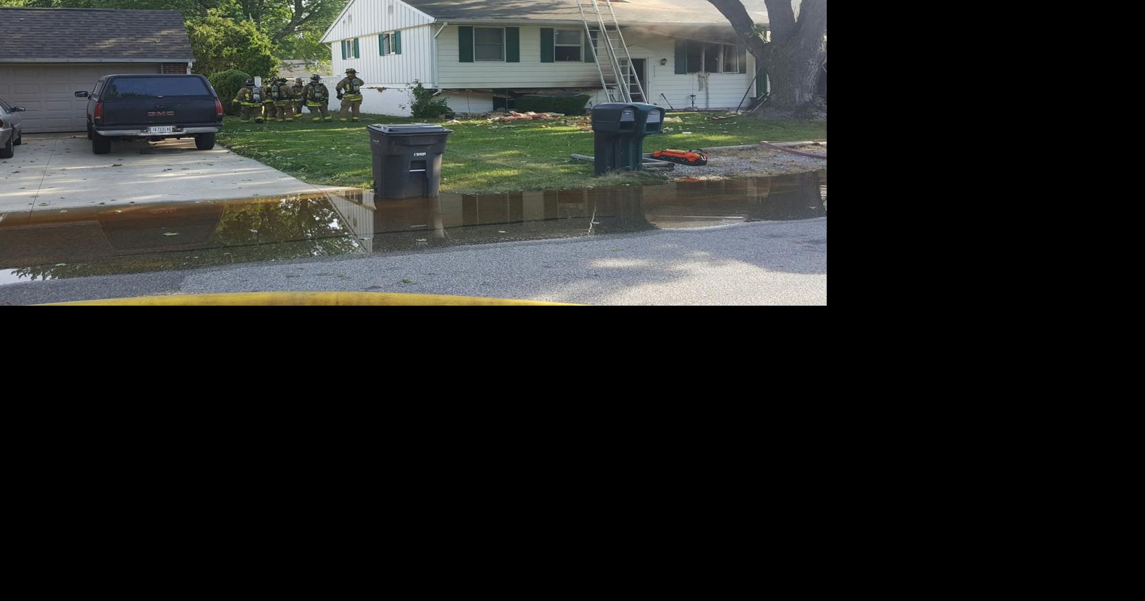 Explosion heard before Elkhart home erupts in flames; dog and cat