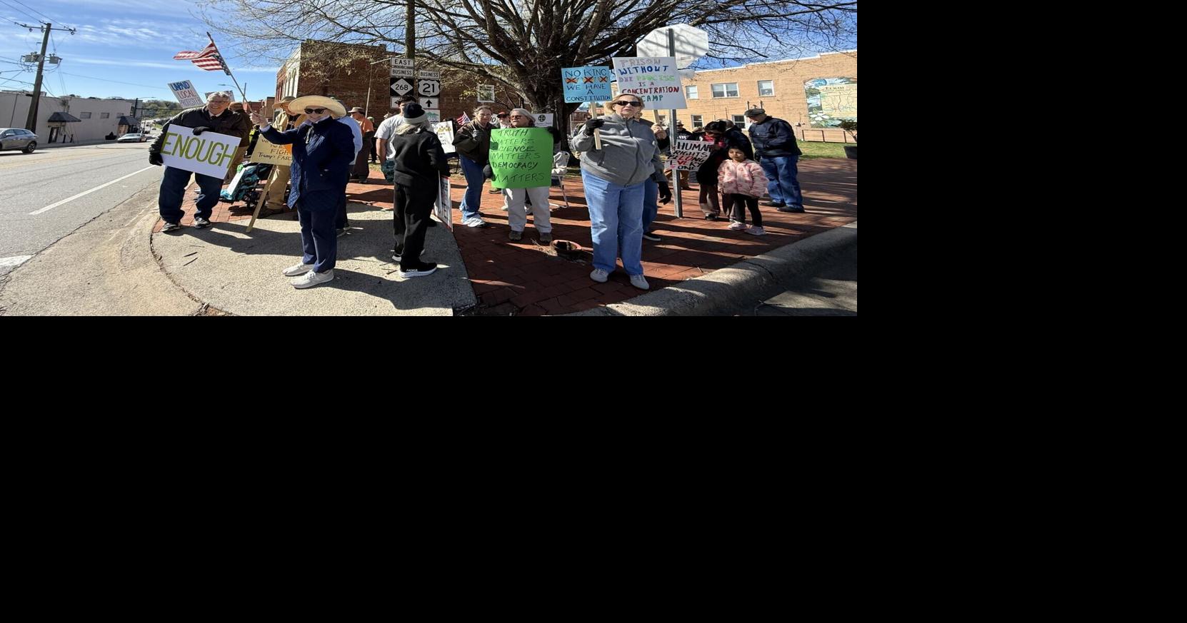 Protestors in Elkin gather as part of 'No Kings' movement | Politics ...