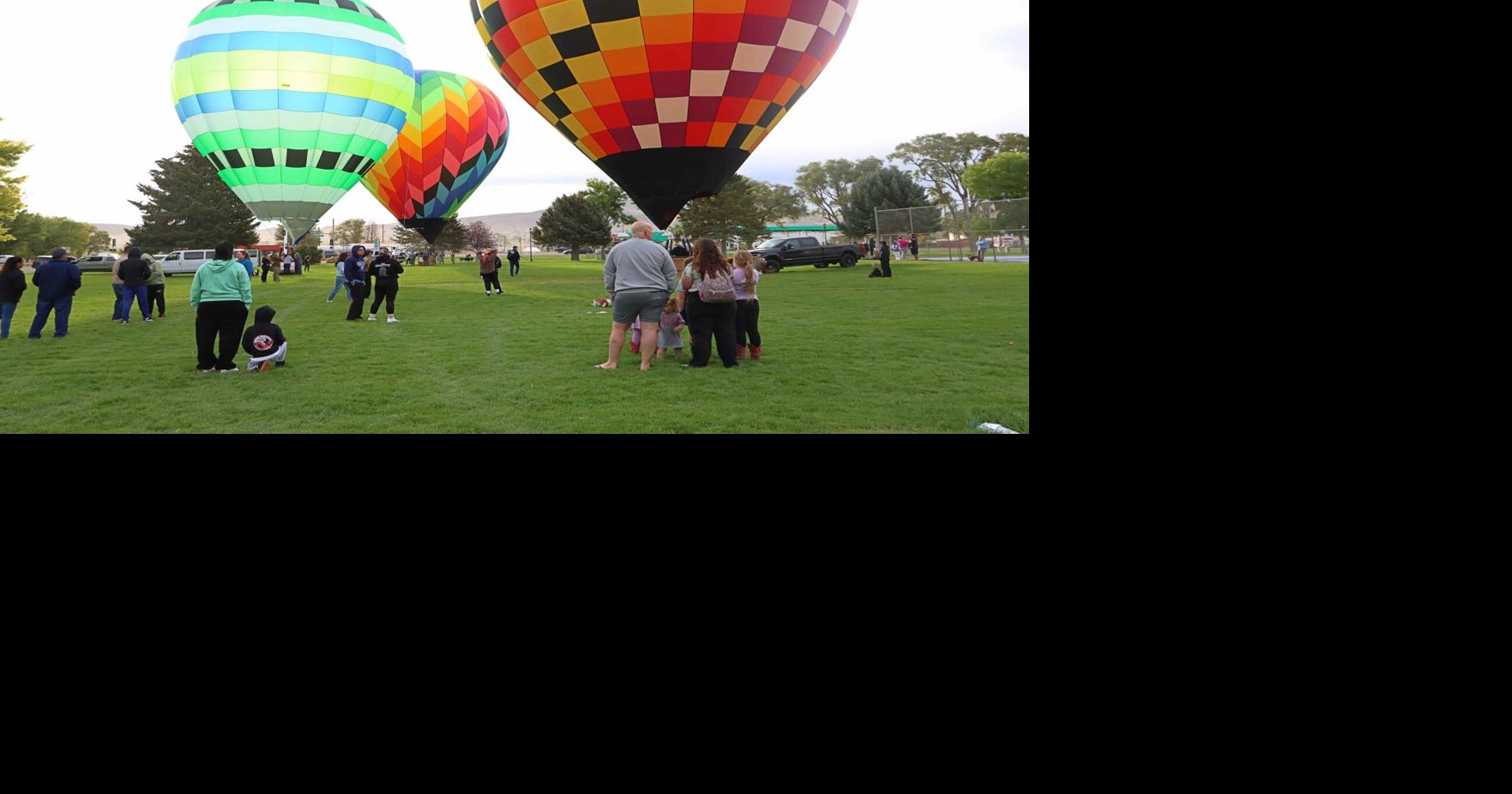Three hot air balloons