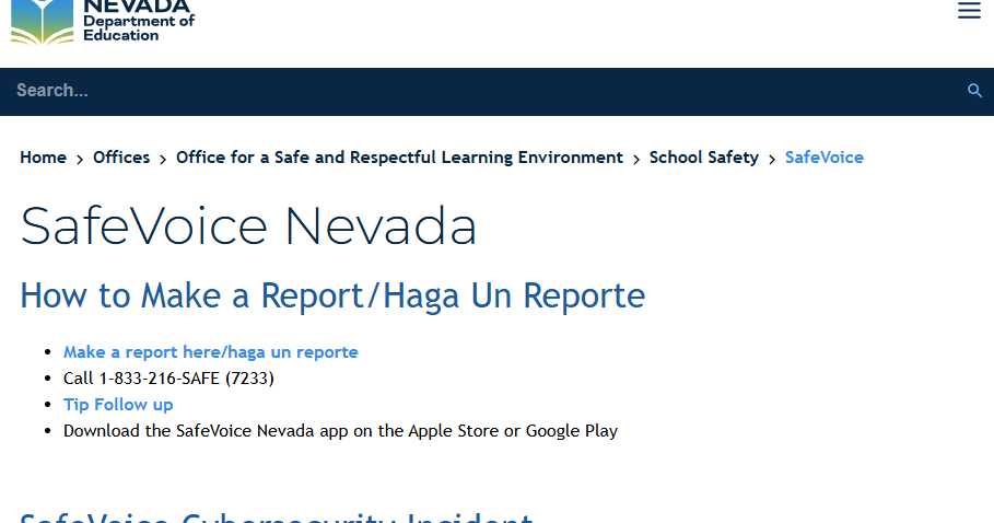 Nevada SafeVoice data breach exposed information in 10% of tips