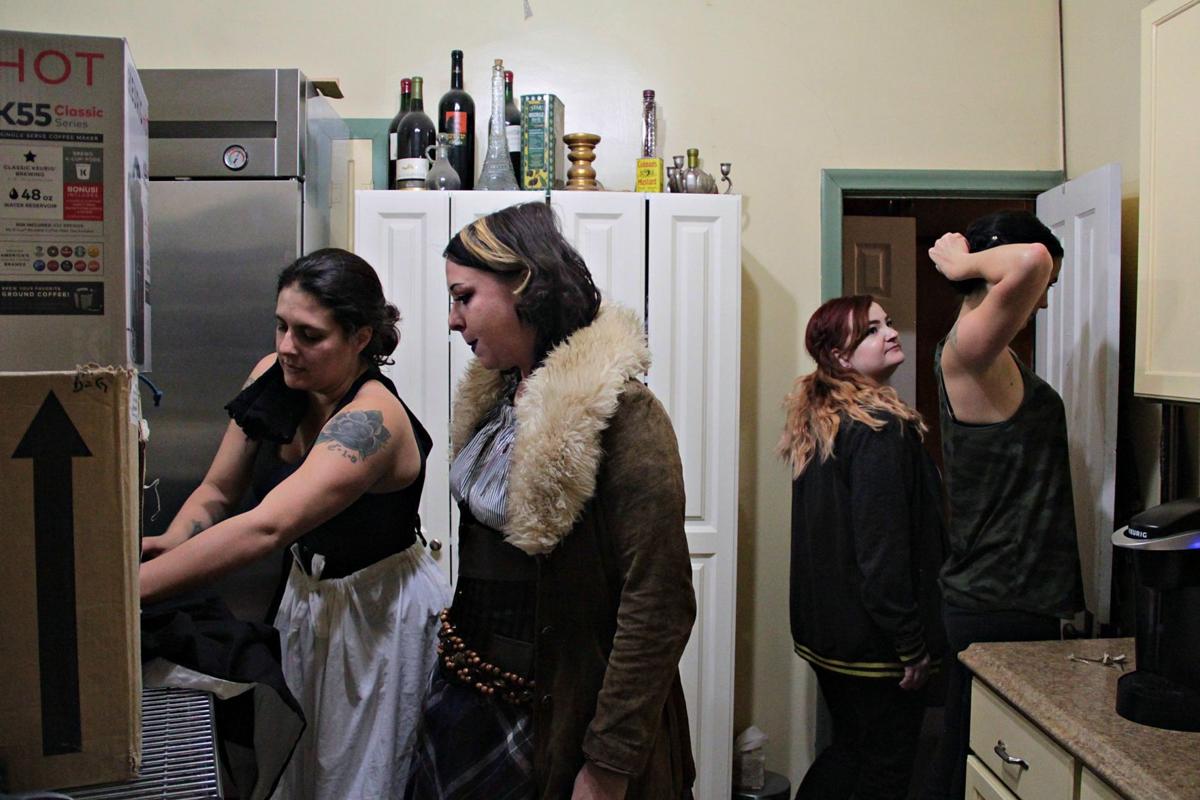 Poe backstage actors in the kitchen