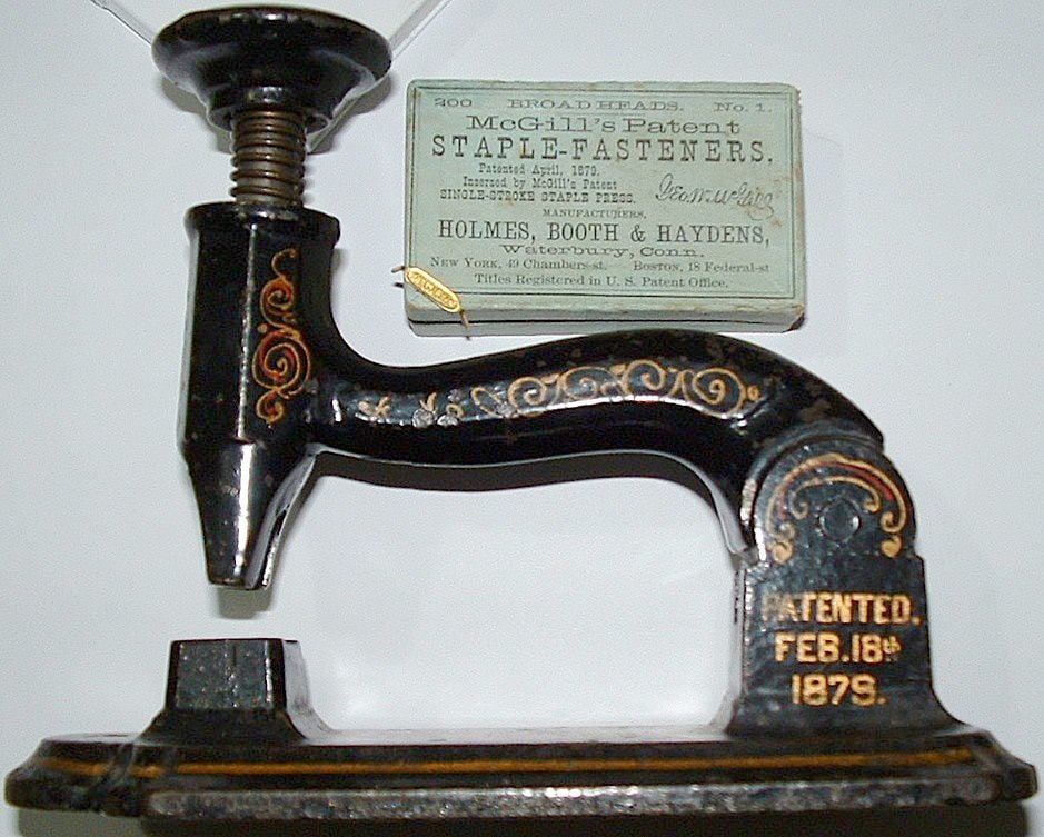 when was the first stapler invented