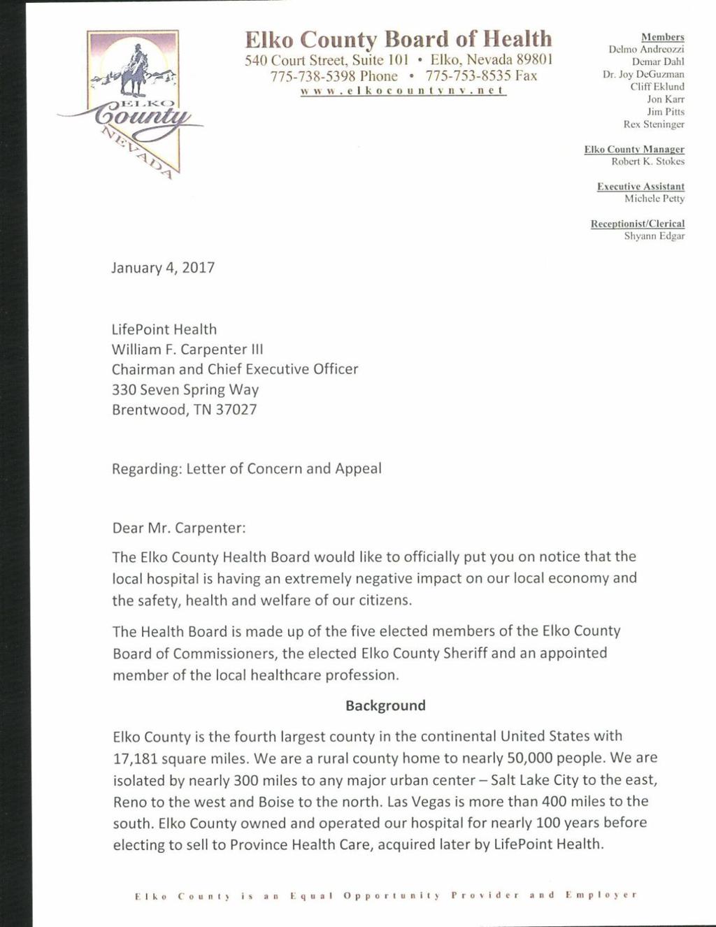 County Health Board Chastises Nnrh Owner Local Elkodaily Com