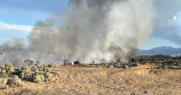Air, ground crews working on 15-acre brush fire west of Sun Valley