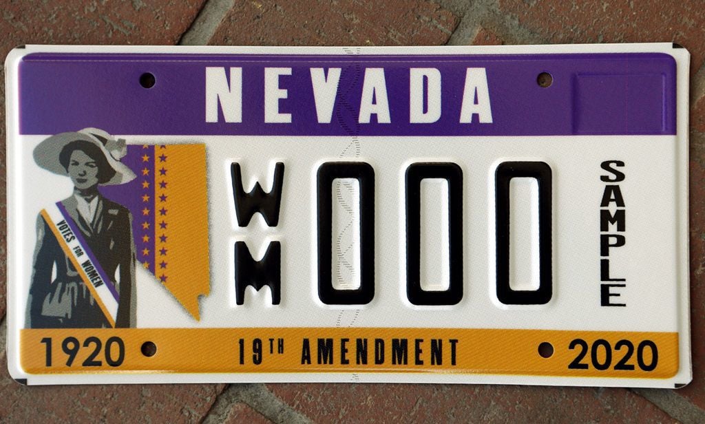 NCW - suffrage license plate