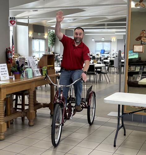 Elko Senior Center - Matt McCarty on raffle trike