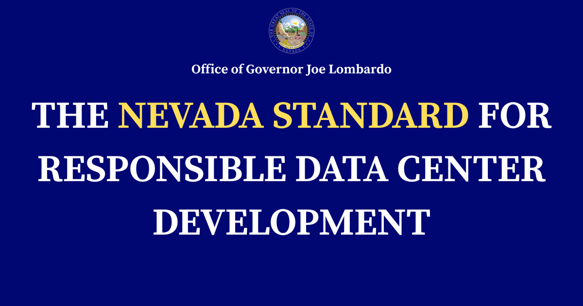 Governor Joe Lombardo Signs Executive Order Placing Guardrails on Data Center Development, Restoring Education Funding