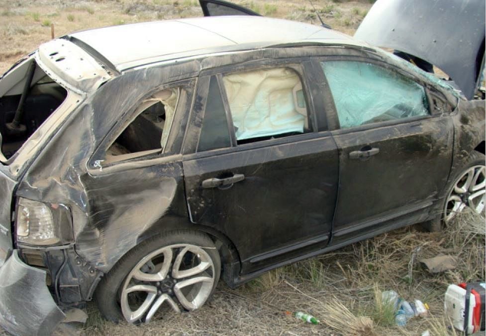 Car rearended, rolls on I80 west of Elko Local
