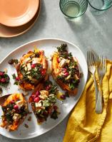 Recipe: Baked Sweet Potatoes with Cranberries & Turkey