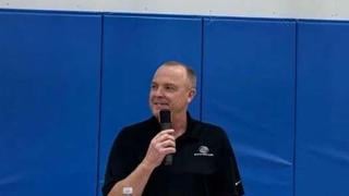 Rusty Bahr speaks at opening of NGM Rec Center.