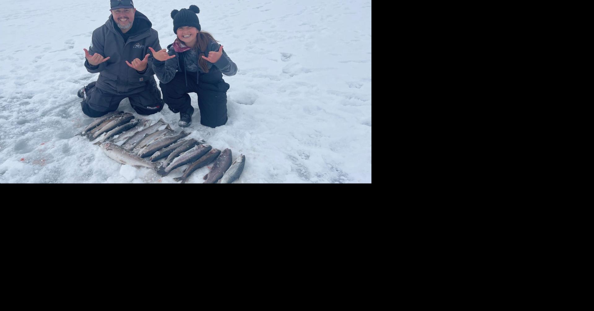 CATCH & COOK!! Ice Fishing for CHUNKY Rainbow & Tiger Trout!! 