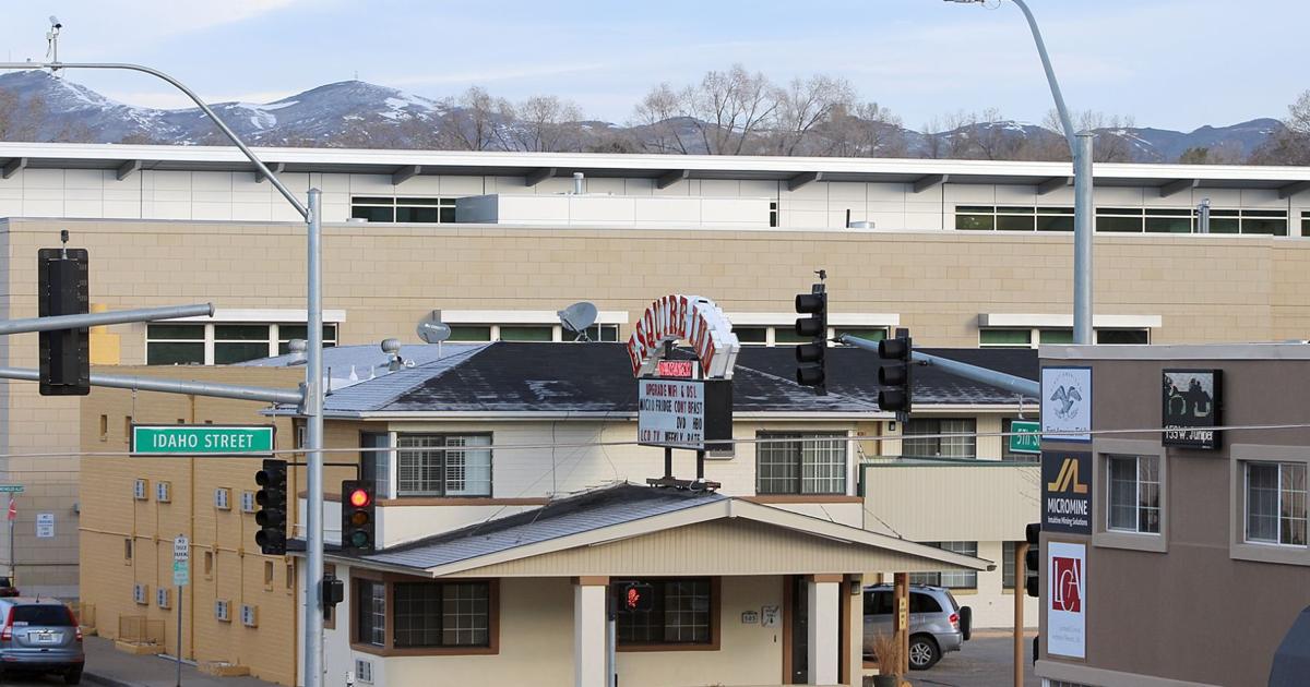 Downtown Elko from street to roof
