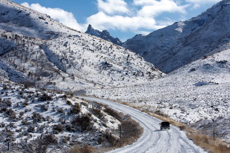Ruby Mountains view - road - NV Independent