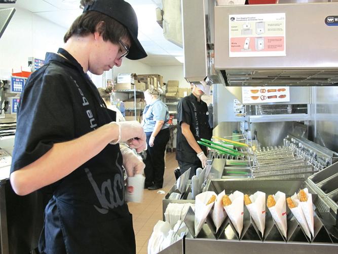 Jack in the Box employees prep for grand opening