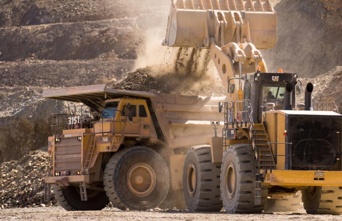 A loader and haul truck