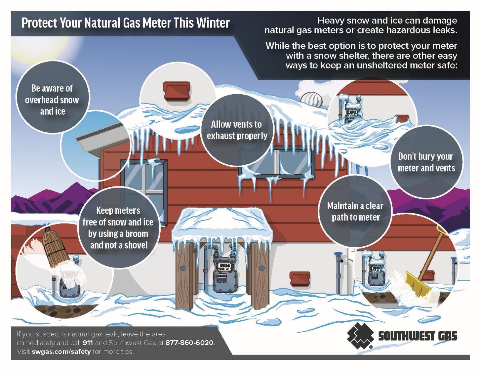 Snow safety advisory from Southwest Gas