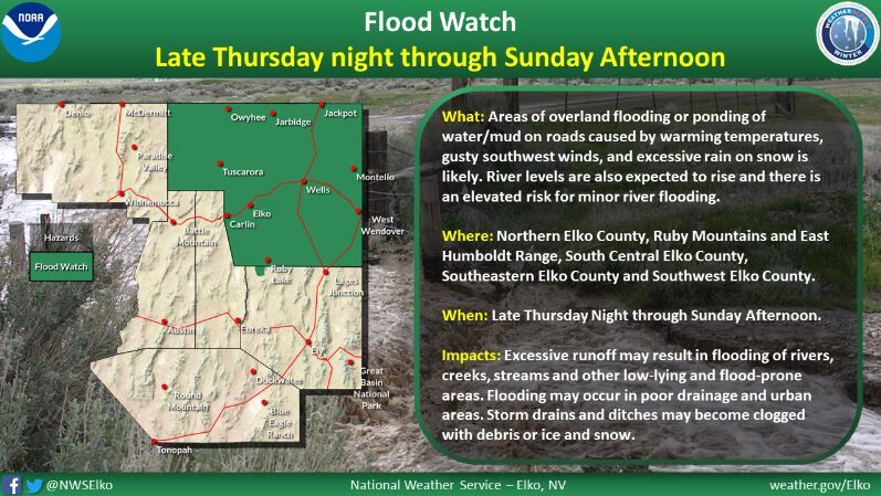 Flood watch issued for Elko County