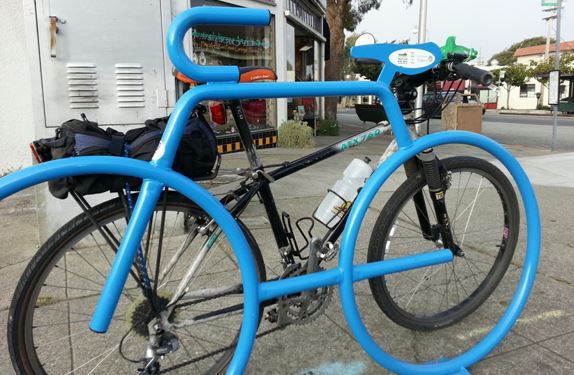 bike shaped bike rack