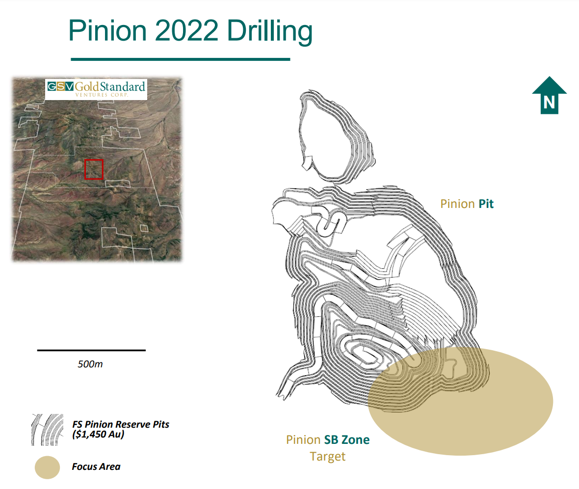 Gold Standard Ventures Pinion drilling map