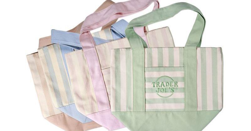 Trader Joe’s striped mini canvas tote bag is out this week, y’all