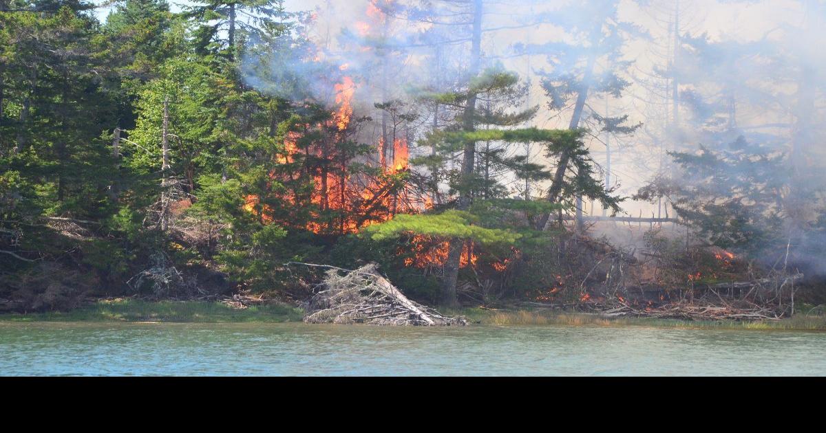 Illegal fire burns island off town of Castine News