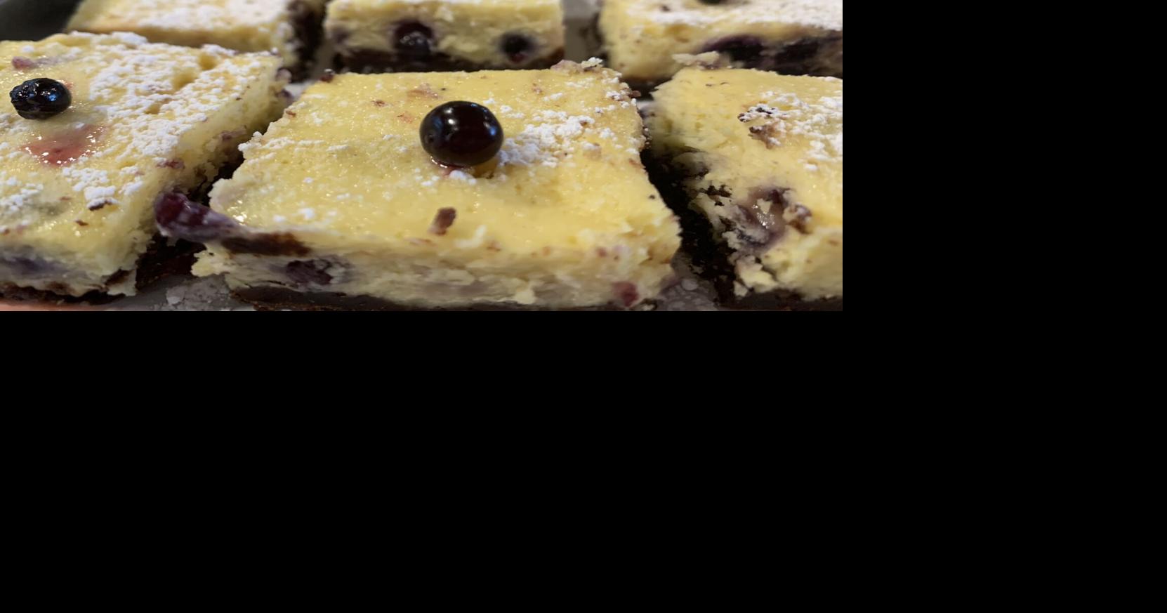 Maine Dish Wild blueberry cheesecake bars a healthy snack Maine Dish