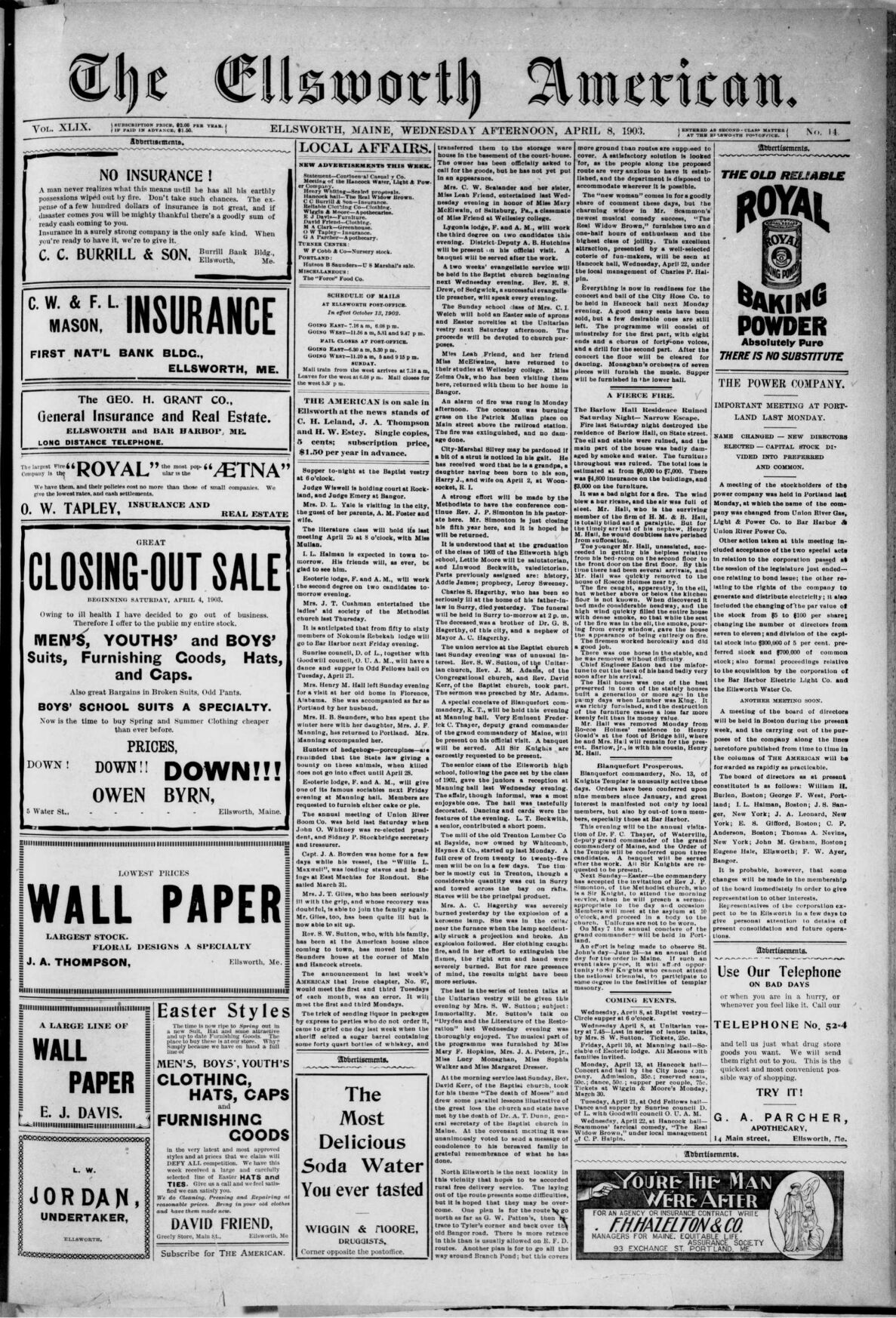 This week in history April 8, 1903 issue History