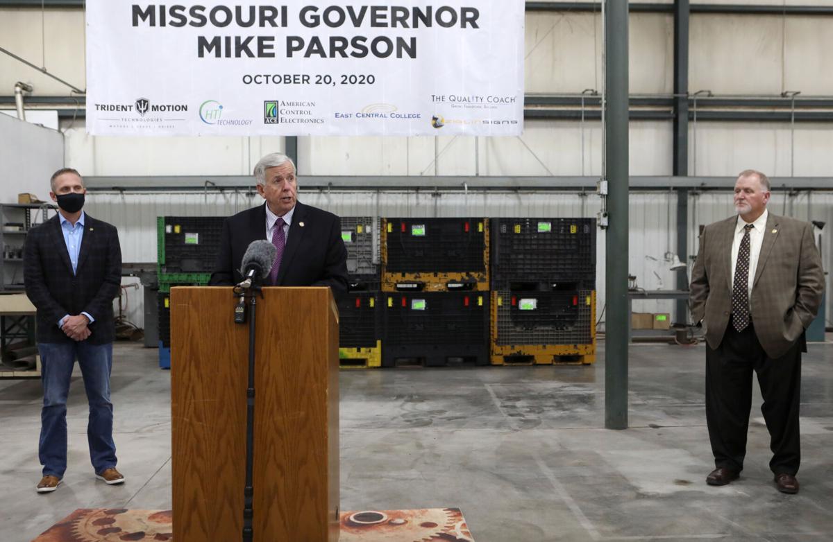 Governor Mike Parson addresses a crowd (copy)