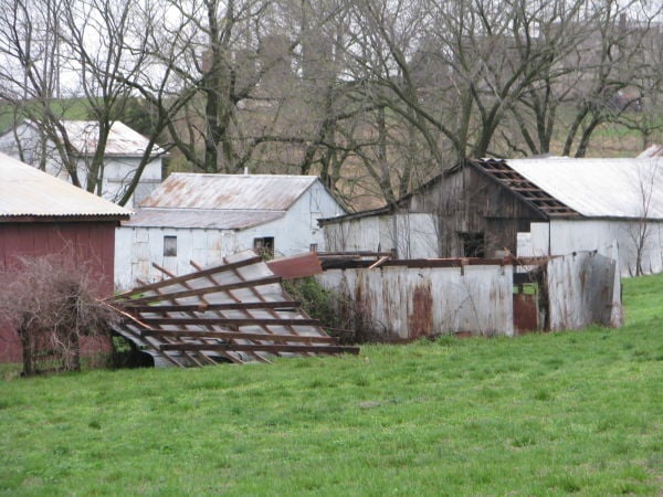 Barn Damaged Along Hwy. T