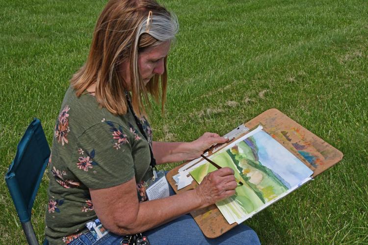 D'Ann Smith paints at Augusta Plein Air