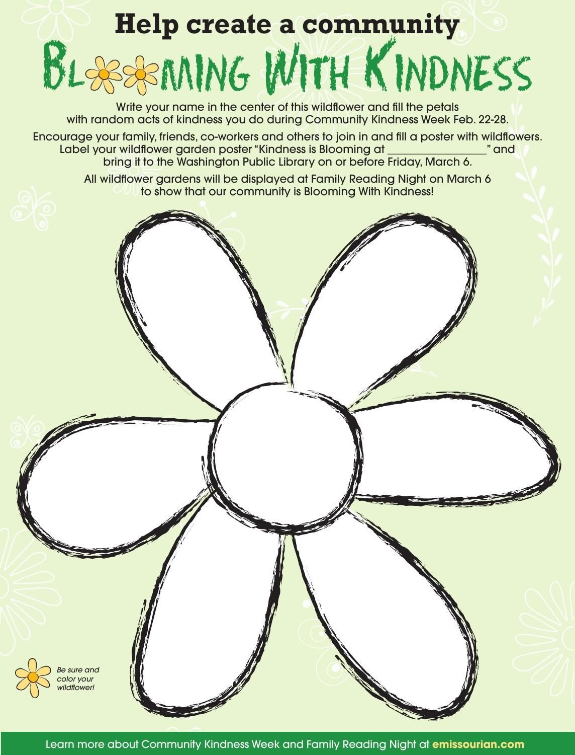 Downloadable Wildflower Template for Community Kindness Week