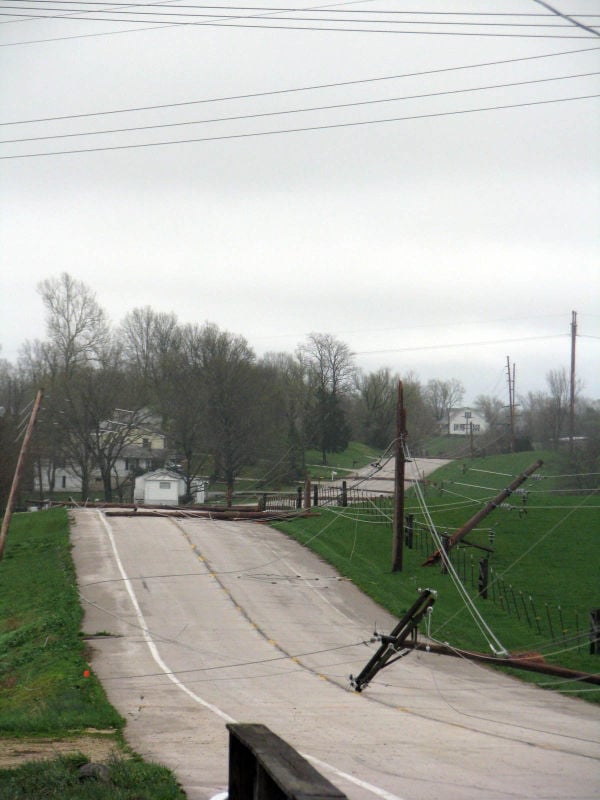 Old Highway 100 Utility Poles Down