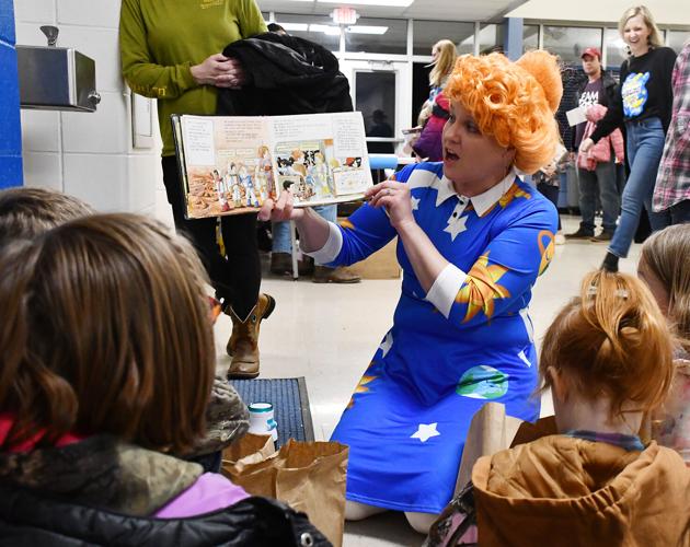 Ms. Frizzle encore reading at Family Reading Night