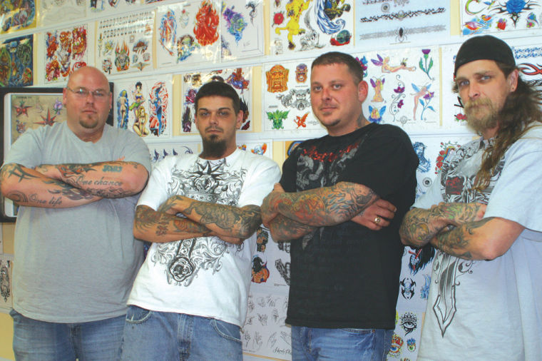 Infamous Tattoo Company : Tattoos : Portrait : eyes on throat