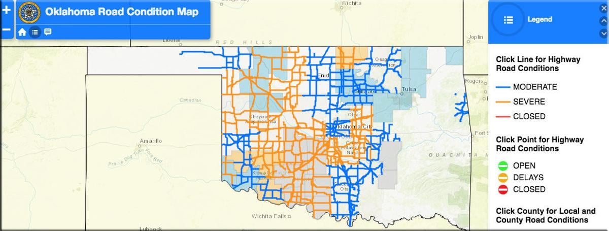 oklahoma road conditions map Caution Advised On Slick Roads Across Northwest Oklahoma Offices oklahoma road conditions map