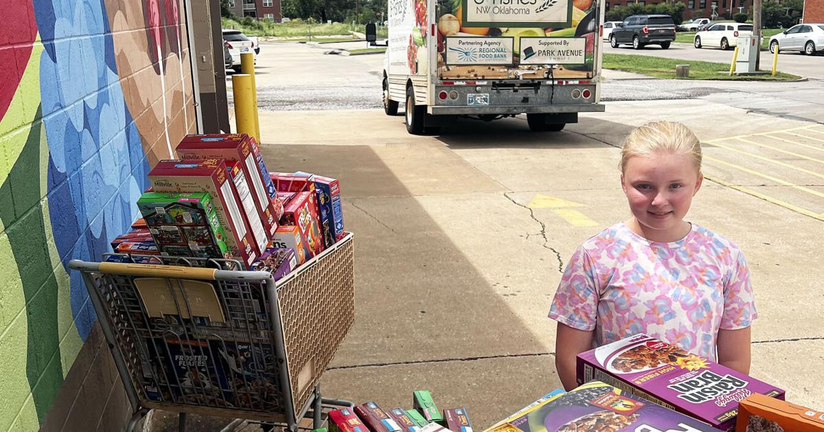 Local 10-year-old gathers food for Loaves & Fishes in summer drive