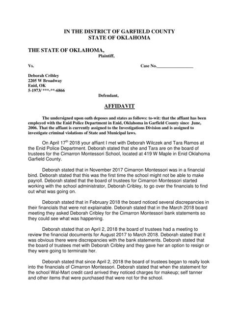 Affidavit Enidnews Com