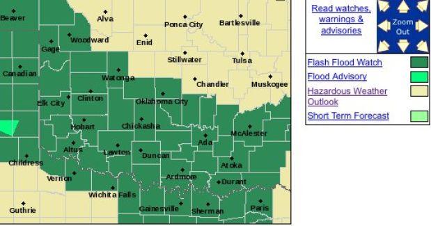 Rain bringing flash flood watches to NW Oklahoma | News | enidnews.com