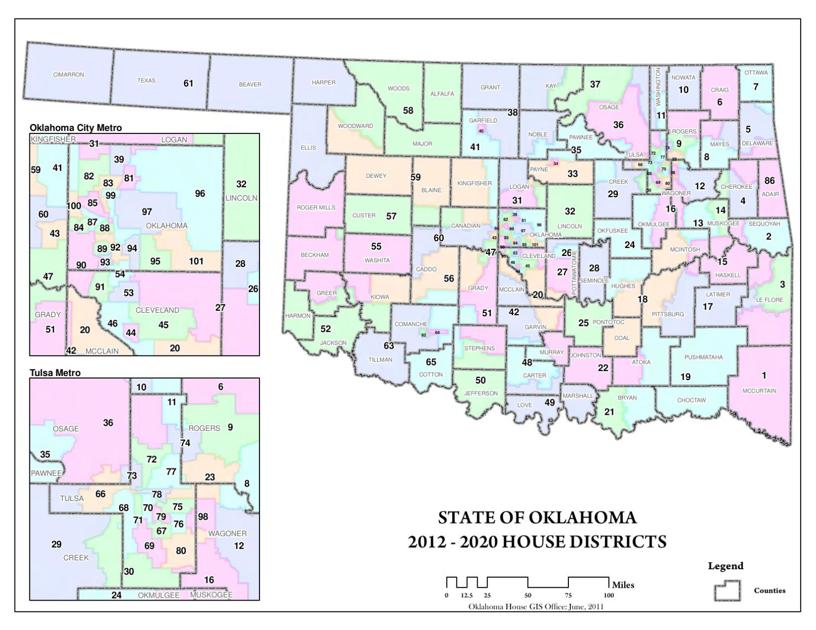 Oklahoma House districts map