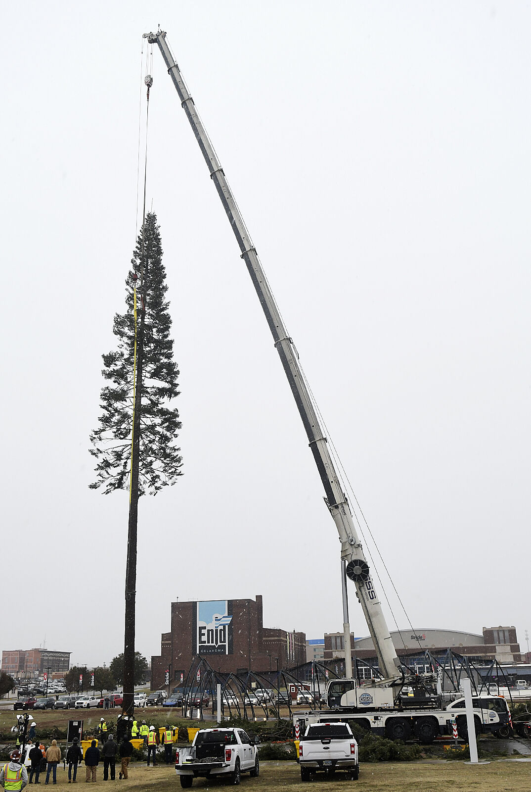 Downtown Christmas tree decorated, ready for official lighting News enidnews