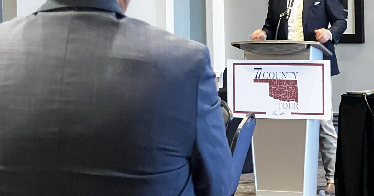 Stitt says state 'winning' while attending Enid event