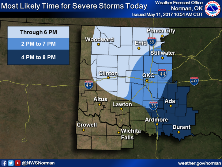 Severe Thunderstorm Watch Issued For Enid Area, Parts Of Oklahoma 