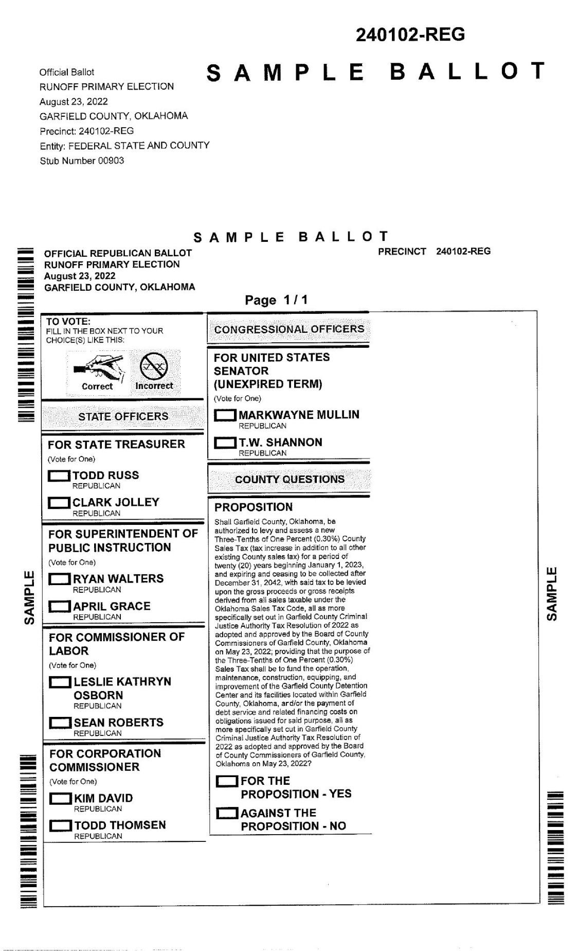 sample ballot
