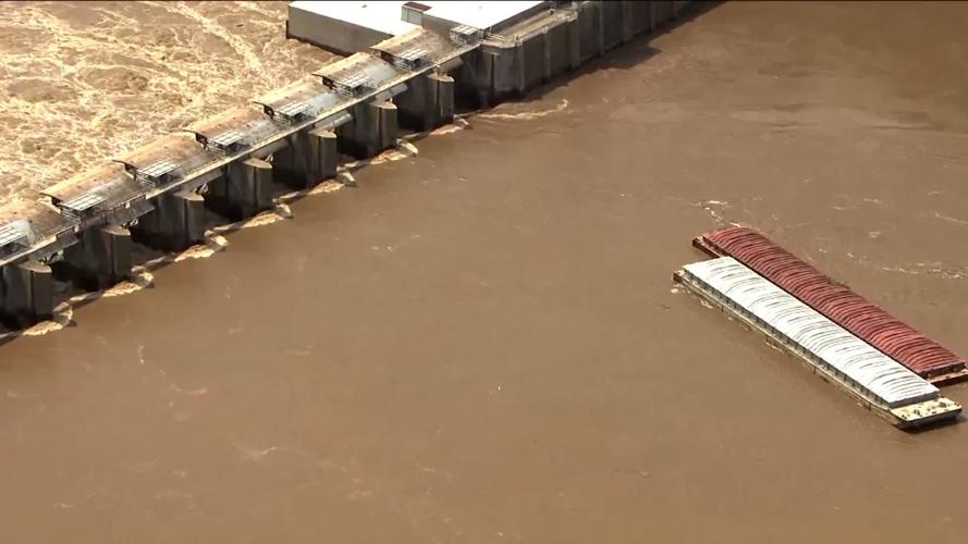 Updated Barges hit dam, break apart upstream of bers Falls News