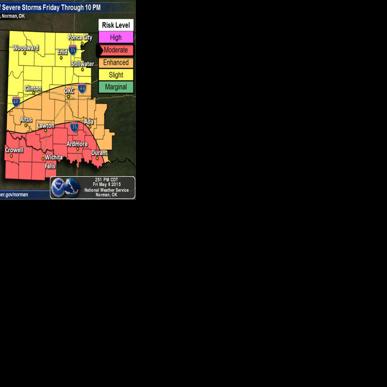 Updated: Threat of severe weather, tornadoes downgraded in Enid area ...