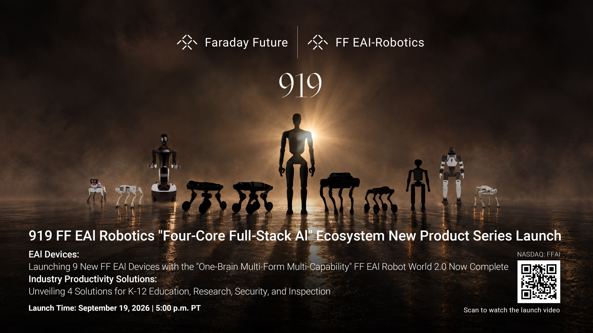 Faraday Future to Unveil Nine New AI-Powered Robots and Four