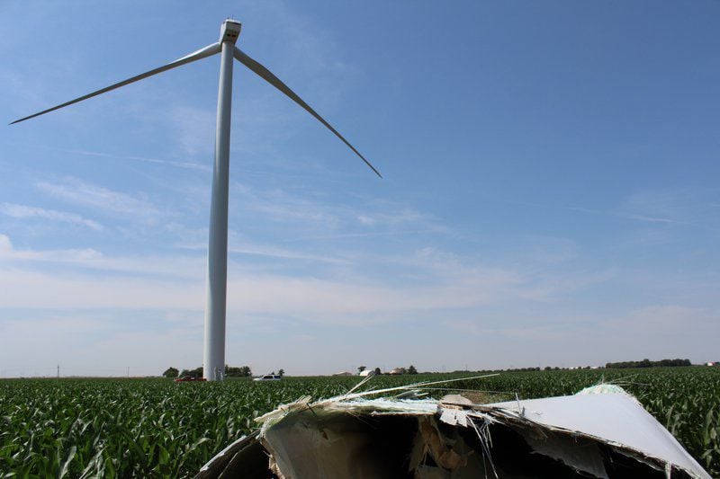 Broken wind turbine