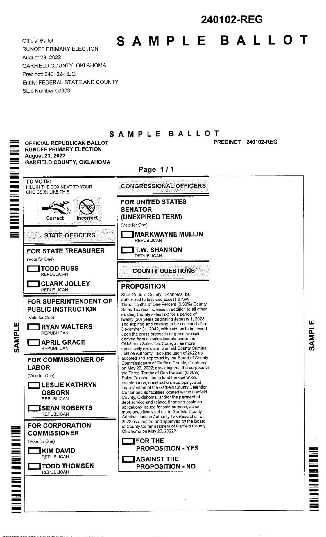 Sample Ballots